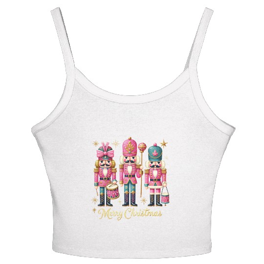 Glitter Nutcracker Friends, Merry Christmas Women's Spaghetti Strap Tank Top