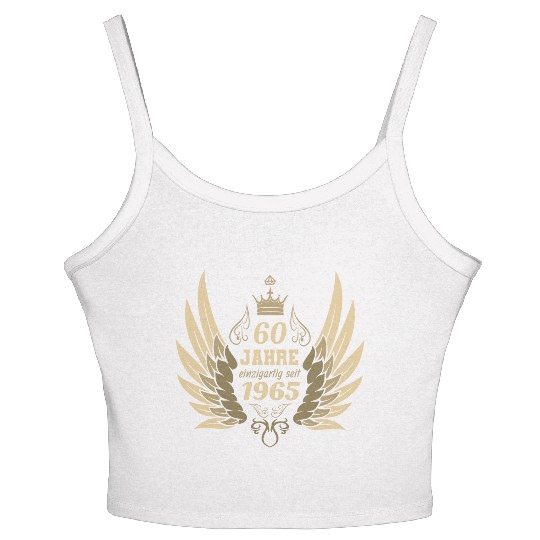 60 years unique since 1965 angel wings Women's Spaghetti Strap Tank Top