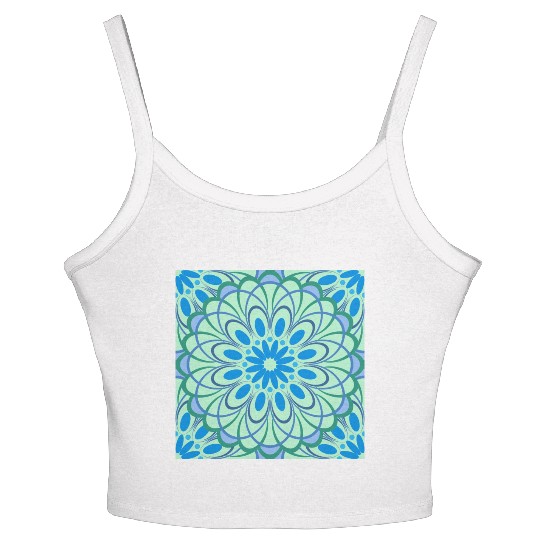 mandala Jade Stained Glass Women's Spaghetti Strap Tank Top