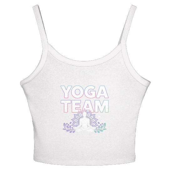 Meditative Lifestyle Yoga Enthusiasts Icon Design Women's Spaghetti Strap Tank Top