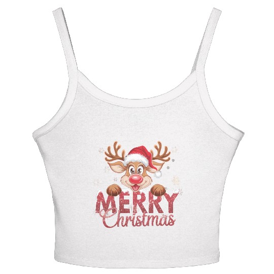 Gingerbread Christmas, Funny Christmas Women's Spaghetti Strap Tank Top