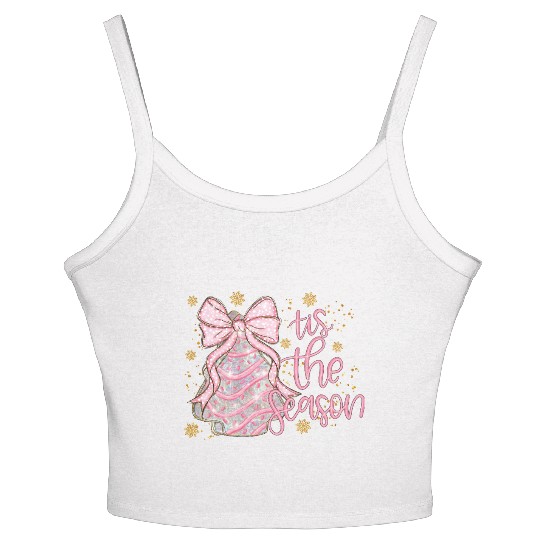 Tis The Season, Merry Christmas Women's Spaghetti Strap Tank Top