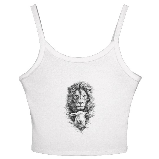 The Lion of Judah and the Lamb of God Women's Spaghetti Strap Tank Top