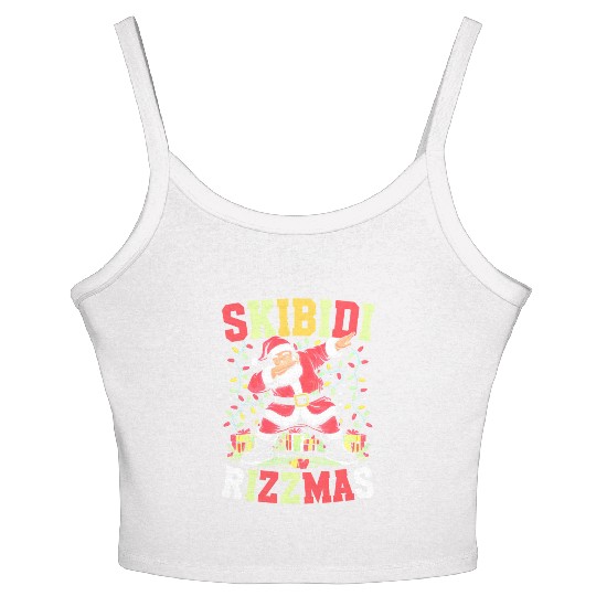Rizz Christmas Santa Gen Alpha Skibidi Rizzmas Women's Spaghetti Strap Tank Top