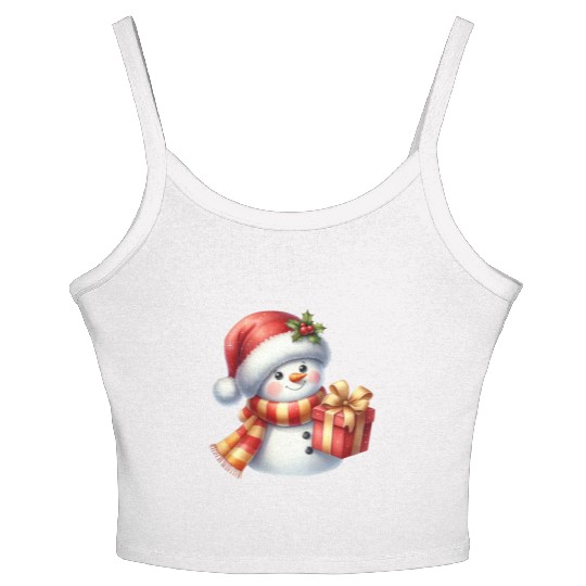 Snowman Christmas, Cute Christmas, Christmas Women's Spaghetti Strap Tank Top