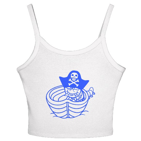 Funny Worm Caterpillar Pirate Sweet Paddle Rowing Women's Spaghetti Strap Tank Top