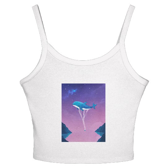 Whale's Dance in the Galaxy Women's Spaghetti Strap Tank Top