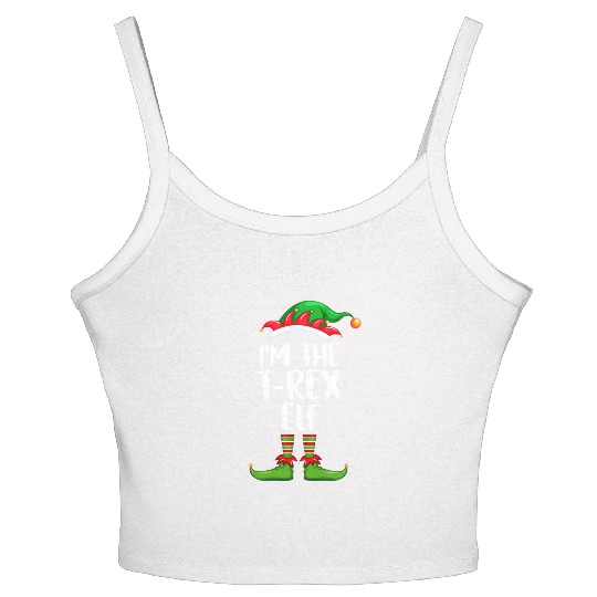 I'm The T-Rex Elf Women's Spaghetti Strap Tank Top Matching Family Christmas