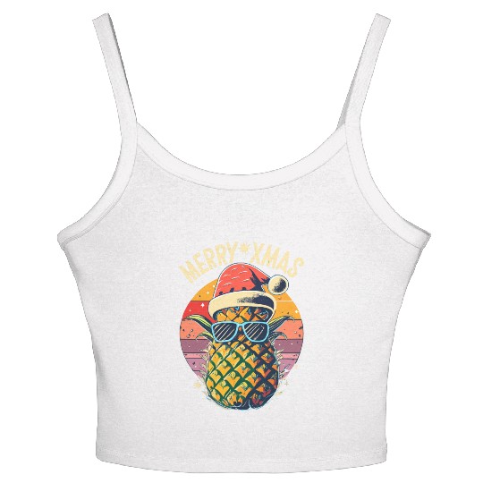 Pineapple Christmas Women's Spaghetti Strap Tank Top