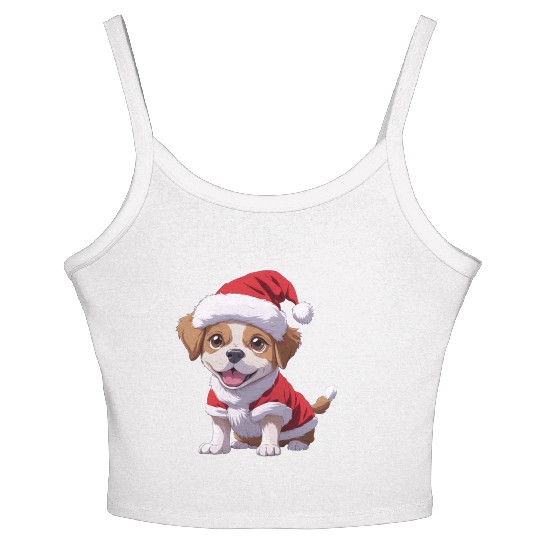 Santa Paws: The Cutest Christmas Puppy Women's Spaghetti Strap Tank Top