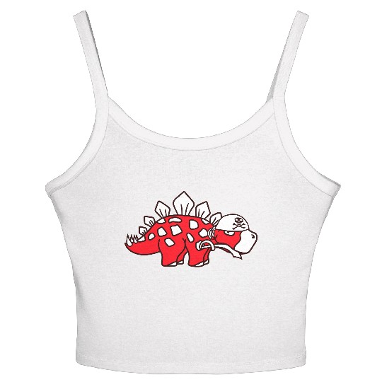 Stegosaurus Dinosaur Sabre Pirate Captain Dino Fun Women's Spaghetti Strap Tank Top