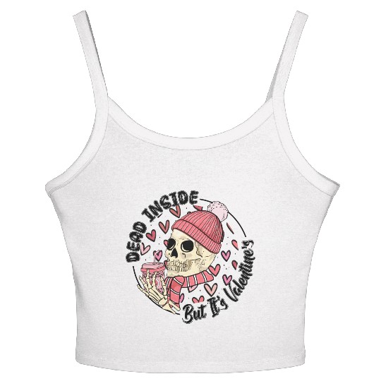 Dead Inside But It s Valentine Women's Spaghetti Strap Tank Top