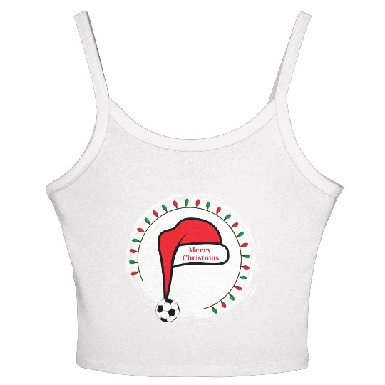 Christmas and football Women's Spaghetti Strap Tank Top