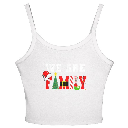 We Are Family Christmas Pajamas Matching Xmas Women's Spaghetti Strap Tank Top
