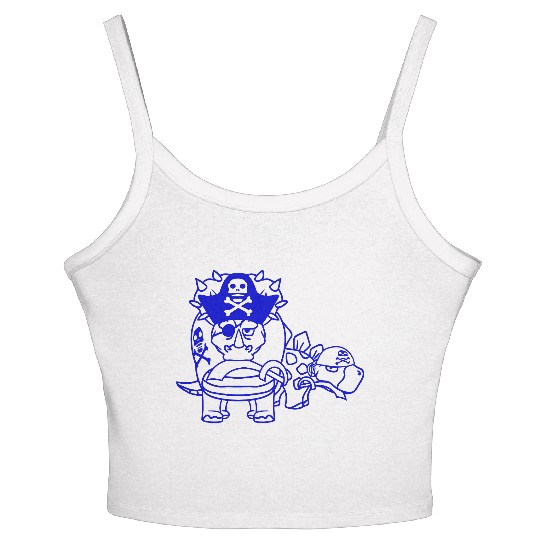 Triceratops Stegosaurus 2 Dinosaur Pirates Dinos Women's Spaghetti Strap Tank Top