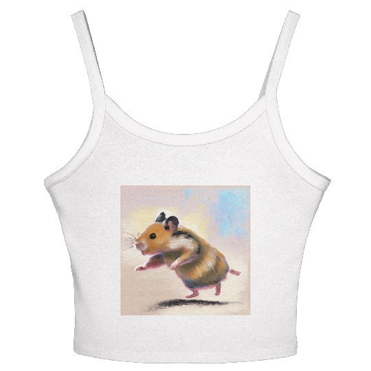 Running away hamster Women's Spaghetti Strap Tank Top