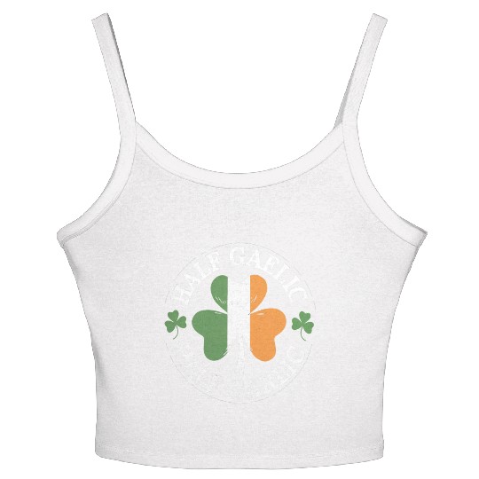 Half Gaelic Half Garlic Irish Italian St. Patrick Women's Spaghetti Strap Tank Top