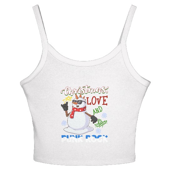 Rocky Christmas: Santa Claus Concert In Punk Rock Women's Spaghetti Strap Tank Top