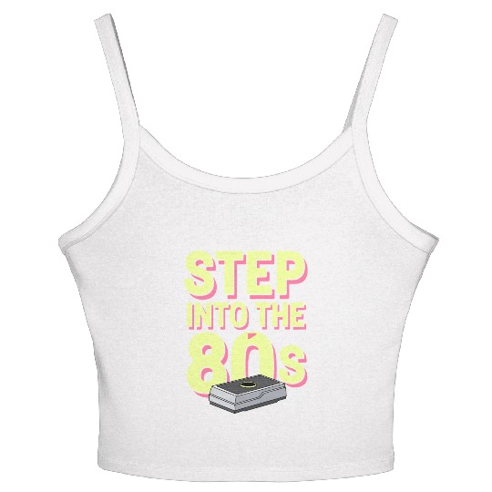80s Fitness Enthusiast Retro Workout and Neon Women's Spaghetti Strap Tank Top