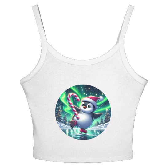 Penguin's Northern Lights Skate Women's Spaghetti Strap Tank Top