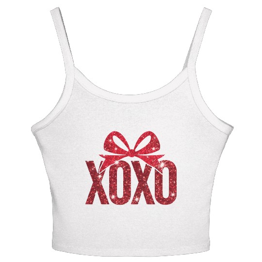 Faux Sequin Xoxo Women's Spaghetti Strap Tank Top