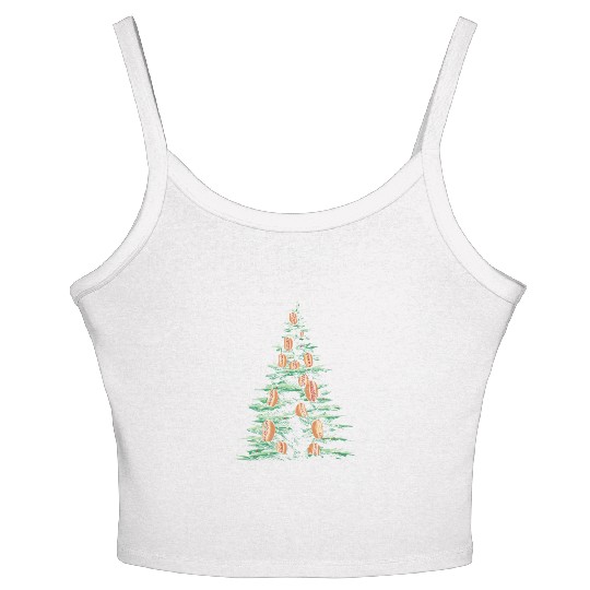 Hot Dog Christmas Tree Holiday Cheer Women's Spaghetti Strap Tank Top