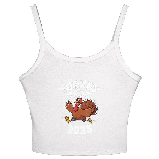Funny Thanksgiving Turkey Trot 2025 Women's Spaghetti Strap Tank Top