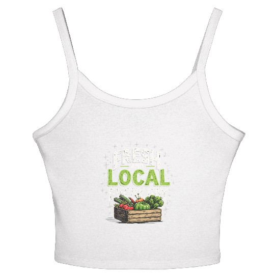 Farmers Market Vendor Fresh Produce and Local Women's Spaghetti Strap Tank Top