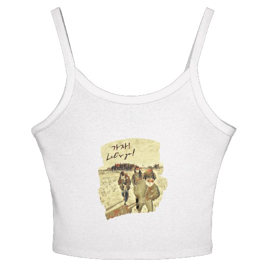 Let’s Go Motivational Korean Design Women's Spaghetti Strap Tank Top
