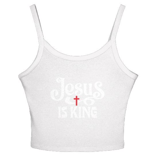 Jesus Is King Love Jesus Christian Christmas Women's Spaghetti Strap Tank Top