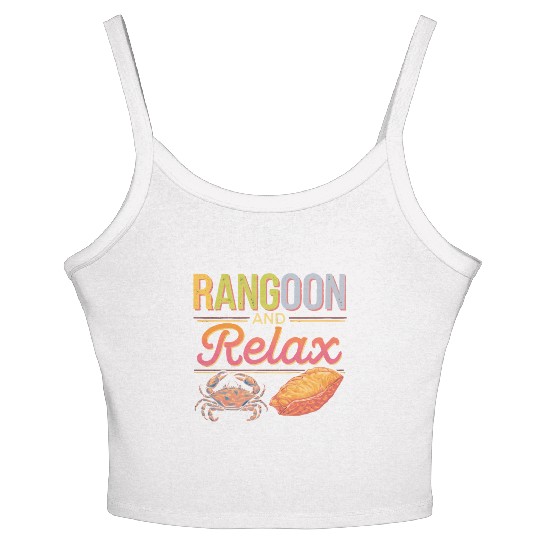 Crab Rangoon Lover American Chinese Sea Food Women's Spaghetti Strap Tank Top