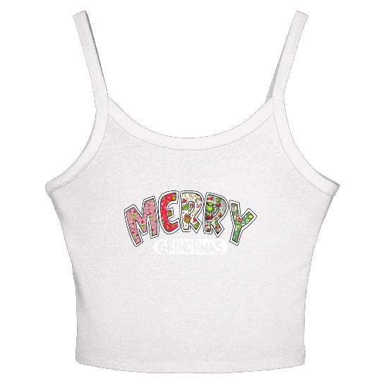 Merry Grin Happy Christmas Women's Spaghetti Strap Tank Top