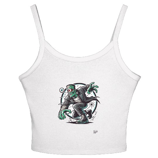 The Green One-Eyed Cyclops Monster Women's Spaghetti Strap Tank Top