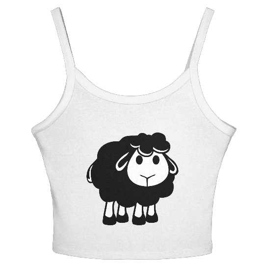 Black Sheep Small Cute Cute Lamb Cool Comic Sweet Women's Spaghetti Strap Tank Top