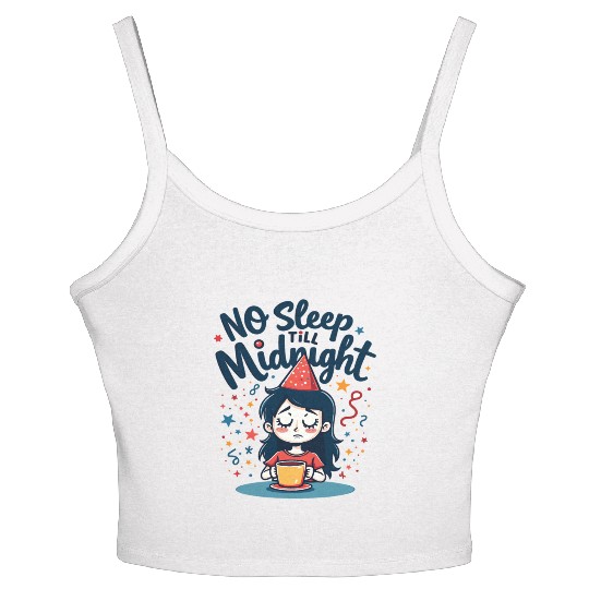 No Sleep Till Midnight Women's Spaghetti Strap Tank Top