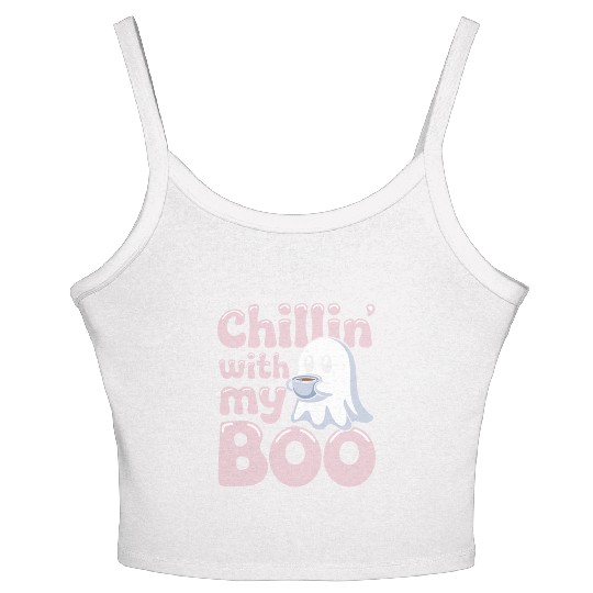 Paranormal Comedy Funny Ghost Humor Lighthearted Women's Spaghetti Strap Tank Top