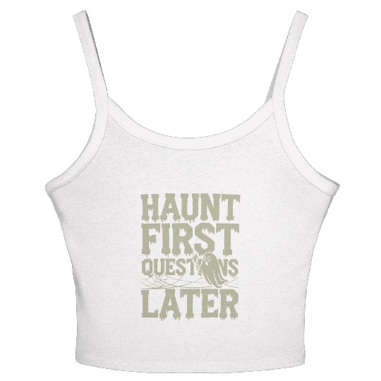 Paranormal Comedy Funny Ghost Humor Lighthearted Women's Spaghetti Strap Tank Top