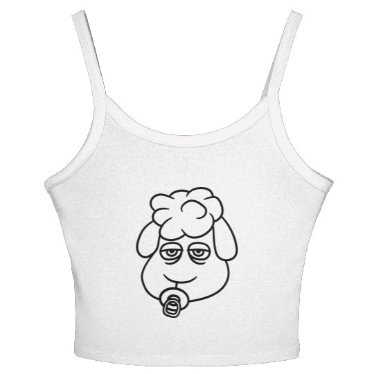Sheep Baby Toddler Face Pacifier Child Head Lamb Women's Spaghetti Strap Tank Top
