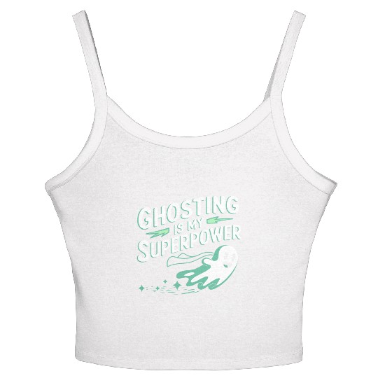 Paranormal Comedy Funny Ghost Humor Lighthearted Women's Spaghetti Strap Tank Top