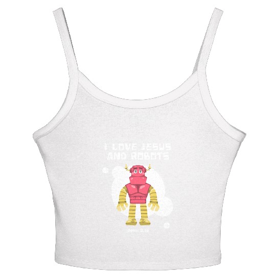 I Love Jesus and Robots, John 3:16 Women's Spaghetti Strap Tank Top