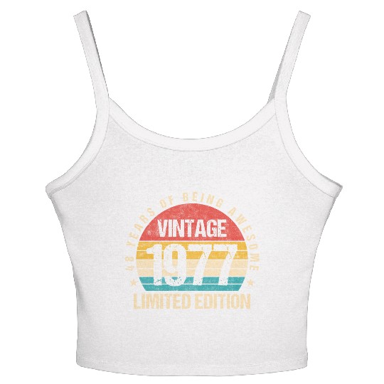 Vintage 1977 Limited Edition 48th Birthday Gift Women's Spaghetti Strap Tank Top