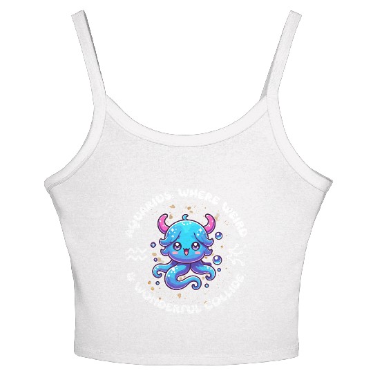 Aquarius: Where Weird and Wonderful Collide Zodiac Women's Spaghetti Strap Tank Top