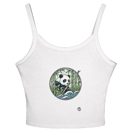 Panda in Bamboo Forest Women's Spaghetti Strap Tank Top