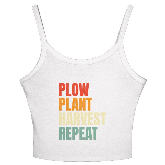 Plow Plant Harvest Repeat Farming Women's Spaghetti Strap Tank Top