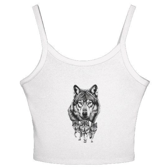 Wolf Women's Spaghetti Strap Tank Top, Wolf Lover Women's Spaghetti Strap Tank Top, Wolf Moon Women's Spaghetti Strap Tank Top, Wol