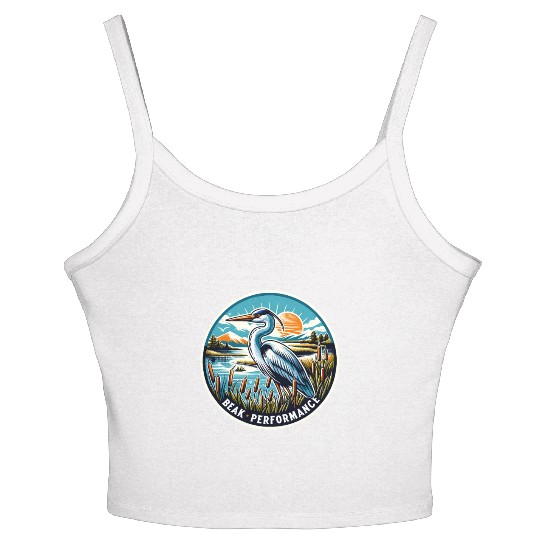 Great Blue Heron Beak Performance Retro Women's Spaghetti Strap Tank Top