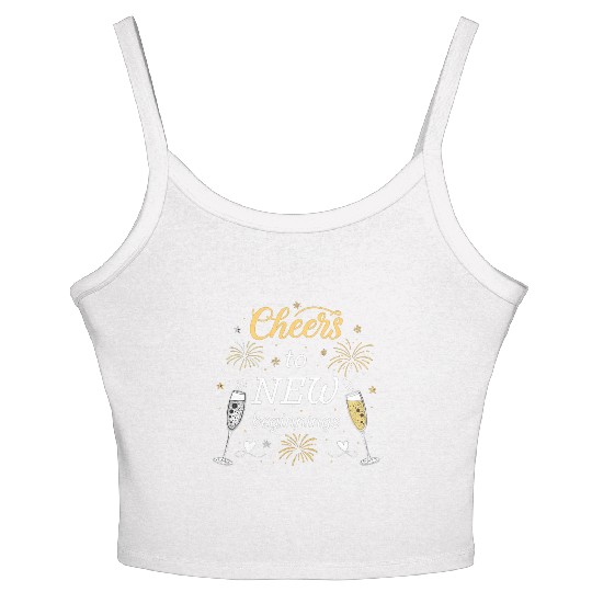 Cheers To New Beginings - Festive New Year's Eve Women's Spaghetti Strap Tank Top