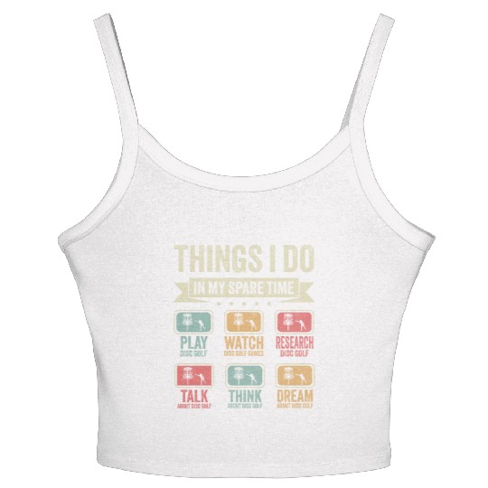 Disc Golf Lover Spare Time Activities Funny Gift Women's Spaghetti Strap Tank Top