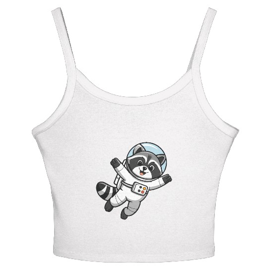 Astro Racoon for Kids Astronaut Women's Spaghetti Strap Tank Top