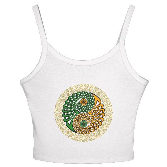 Spiritual Irish Yin & Yang Celtic Knot Women's Spaghetti Strap Tank Top